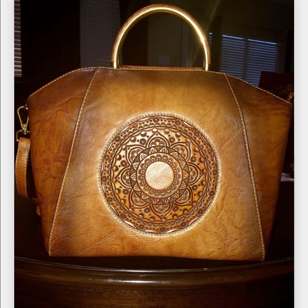 Genuine Leather Embossed Tote Satchel From Dolorey